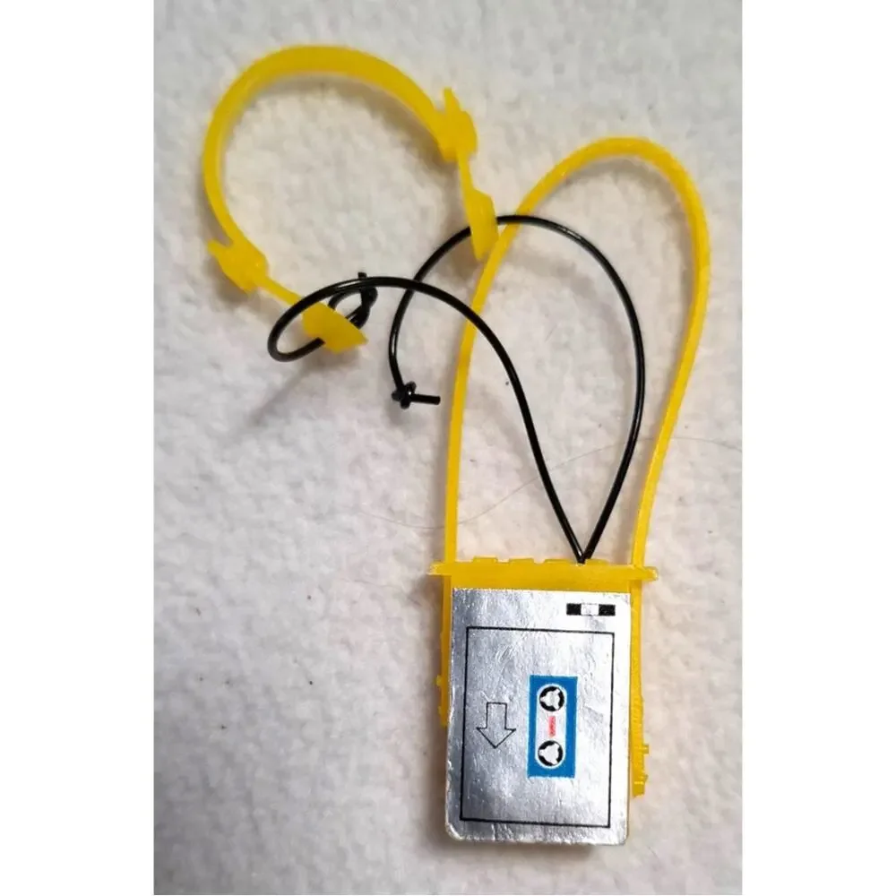 Vtg 80s Mattel Barbie Yellow Walkman Cassette Player Headphones Toy Miniature